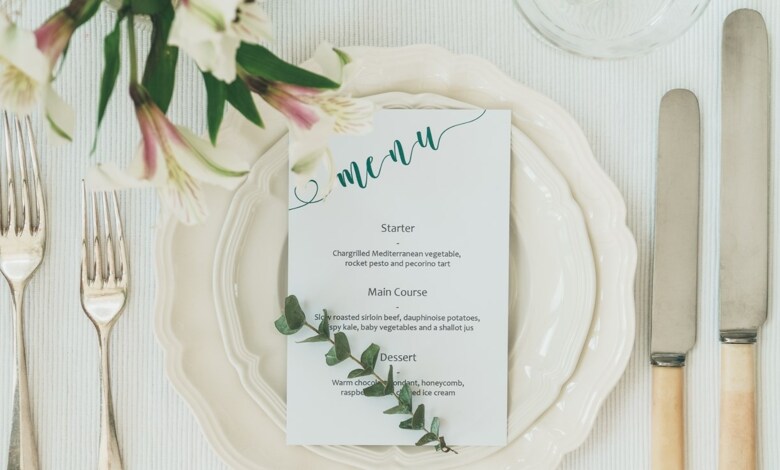 Les cartes de menu : le secret des tables élégantes