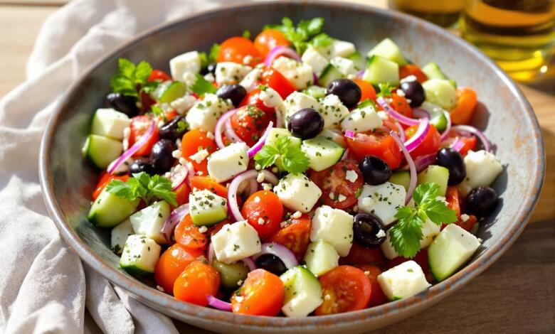 Salade grecque : un plat sain aux saveurs grecques authentiques