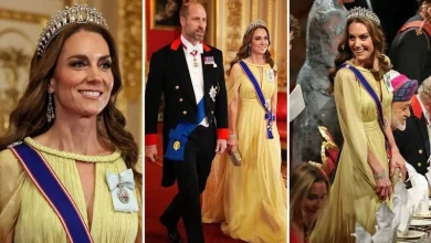 Kate Middleton rayonne en jaune au château de Windsor